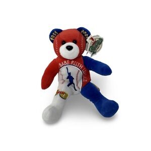 50 Yrs babe Ruth League Baseball Stitch 8" Beanie Babies Bear  Authentic Vintage